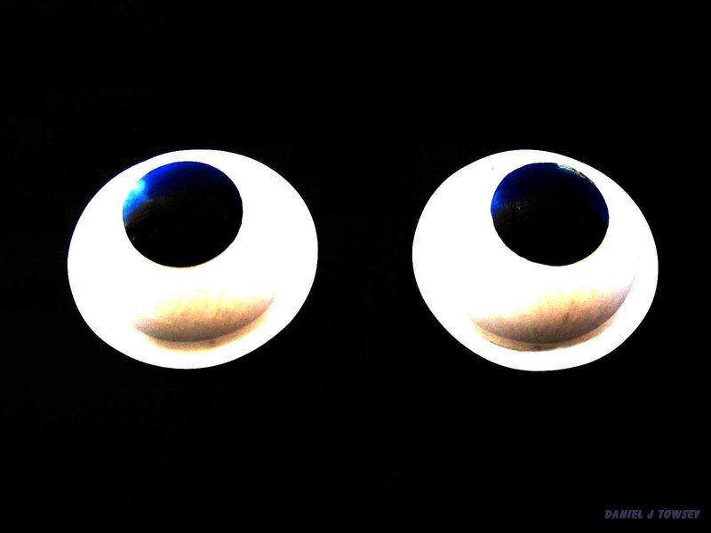 two large googly eyes