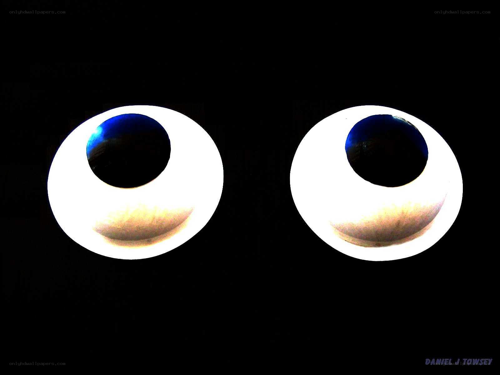 two large googly eyes