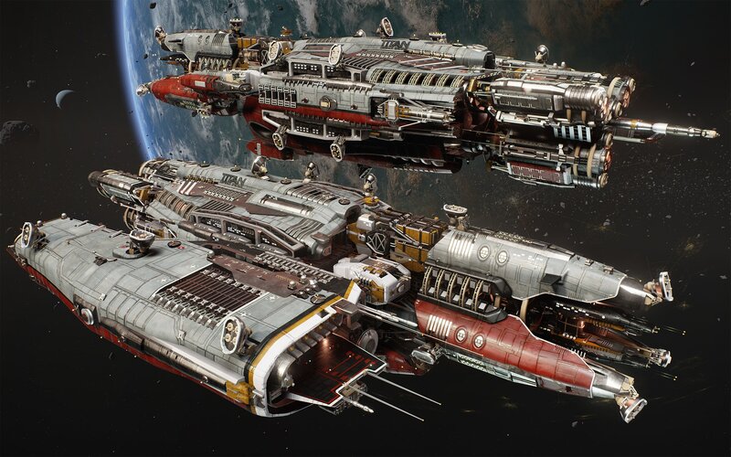 Two Large Spaceships