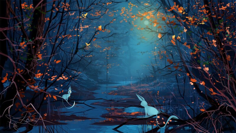 Two Light-blue Creatures