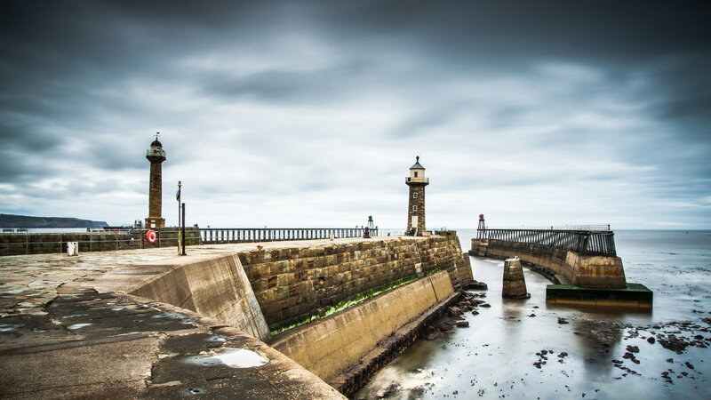 Two Lighthouses on Pier