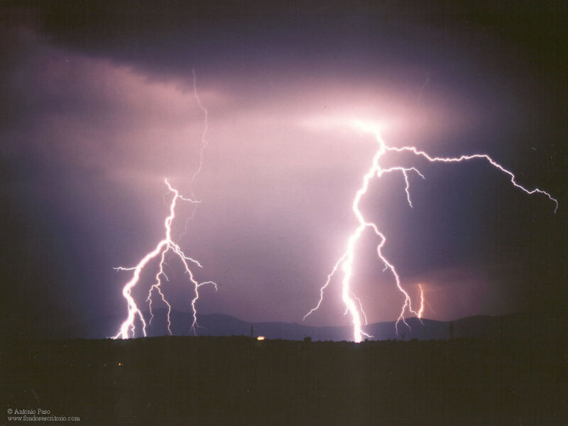 Two Lightning Strikes — Purple, Dramatic