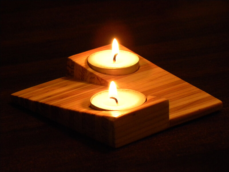 Two Lit Candles — Brown, Calm, Night