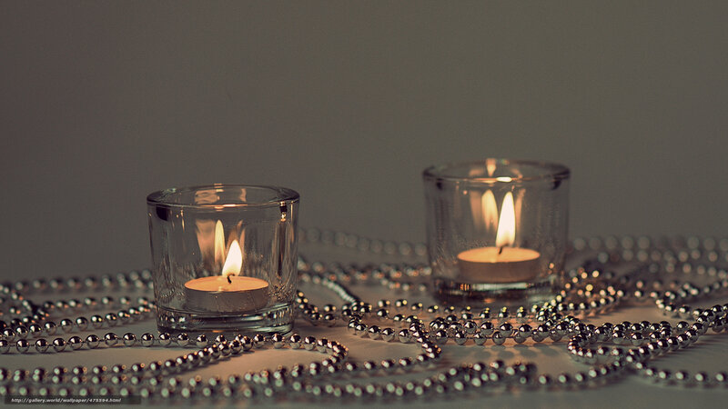 Two Lit Candles — Gray, Calm