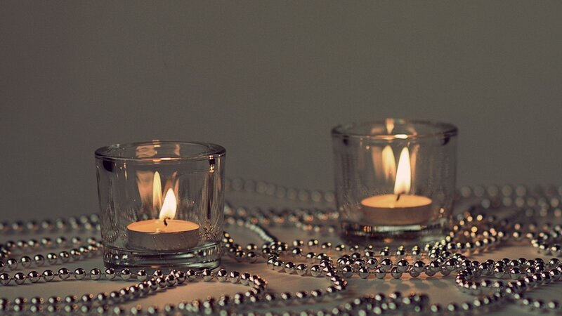 Two Lit Candles — Gray