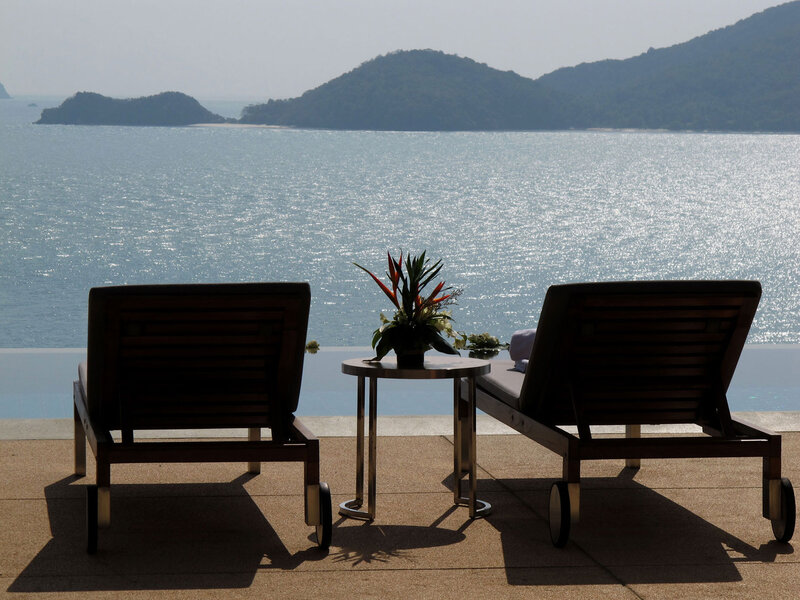 Two Lounge Chairs — Blue, Serene, Afternoon