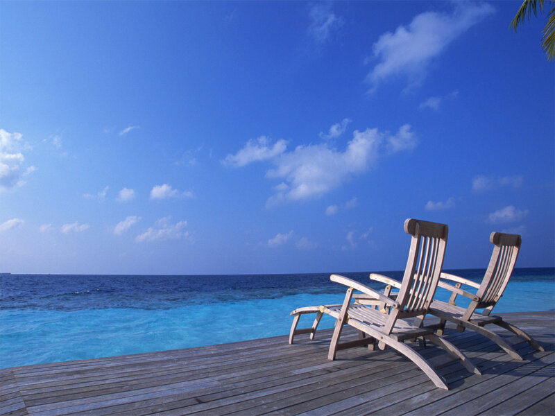 Two Lounge Chairs — Blue