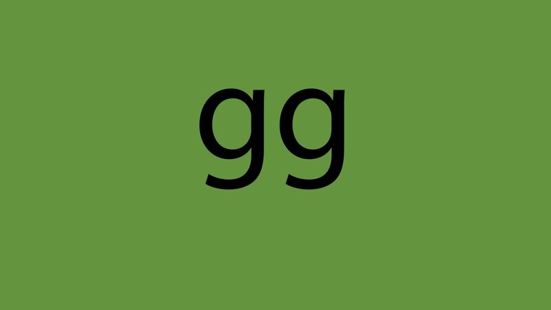 two lowercase g letters