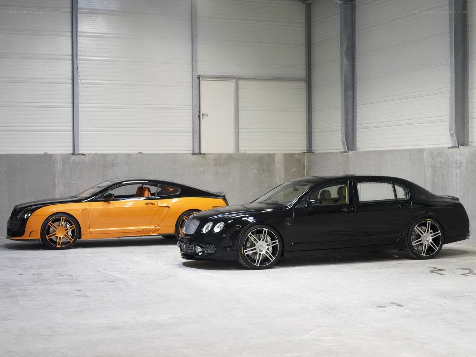 Two luxury Bentleys in a garage