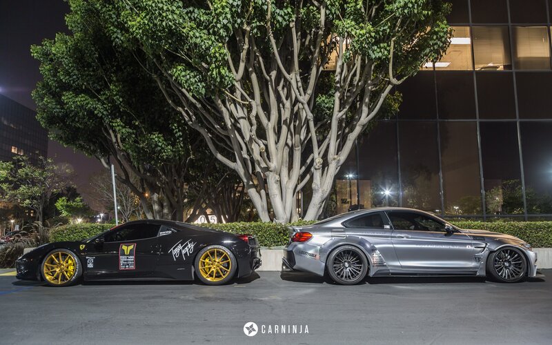 Two Luxury Cars at Night — Black