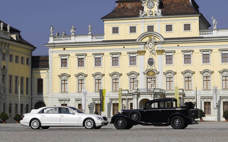 Two Luxury Cars — White, Formal