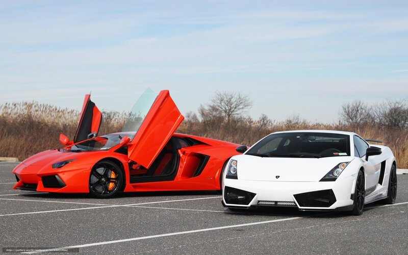 Two luxury sports cars parked