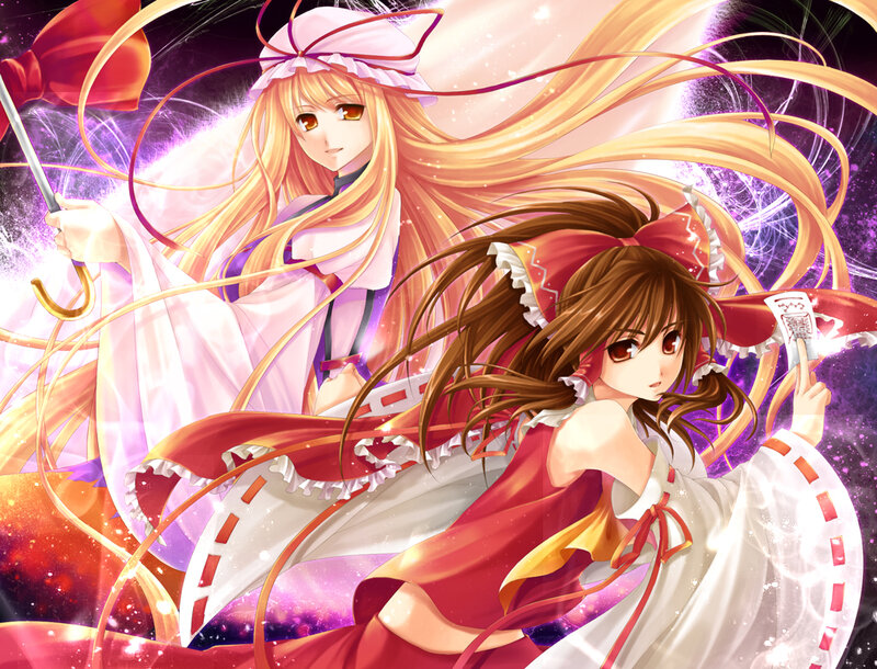 Two magical girls in a fantasy scene