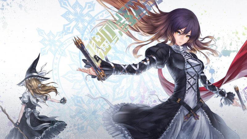 Two magical girls in combat