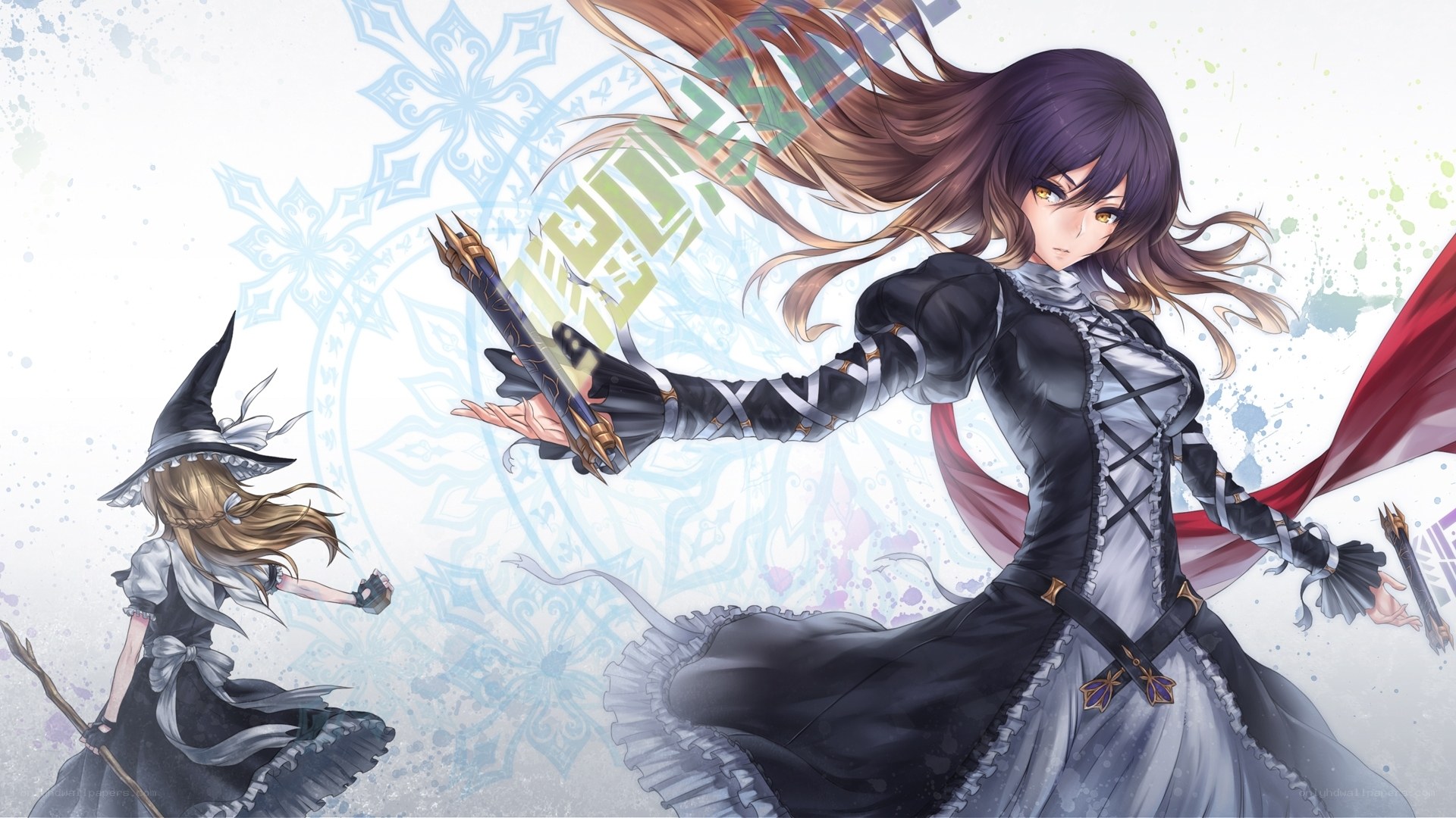 Two magical girls in combat