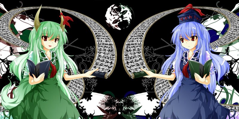 Two magical girls with books