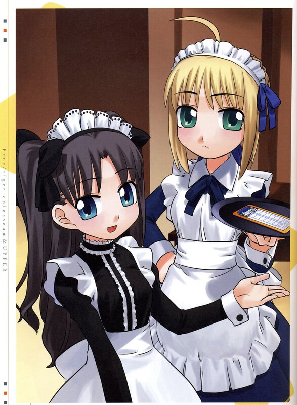 Two maids in a cafe