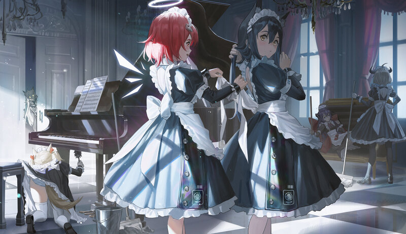 Two Maids in a Grand Hall