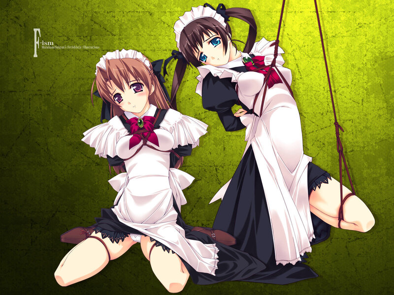 two maids in a suggestive pose