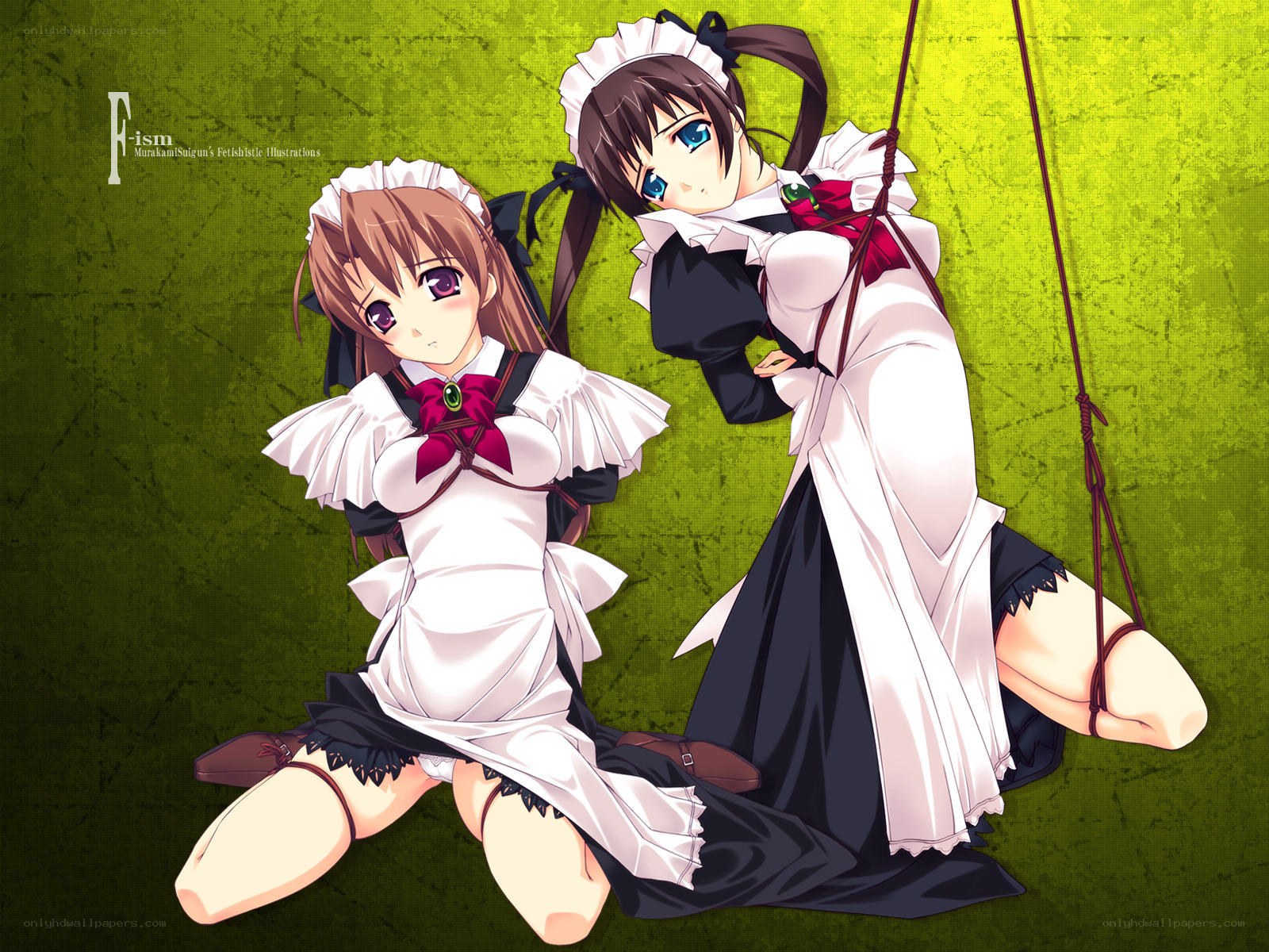 two maids in a suggestive pose