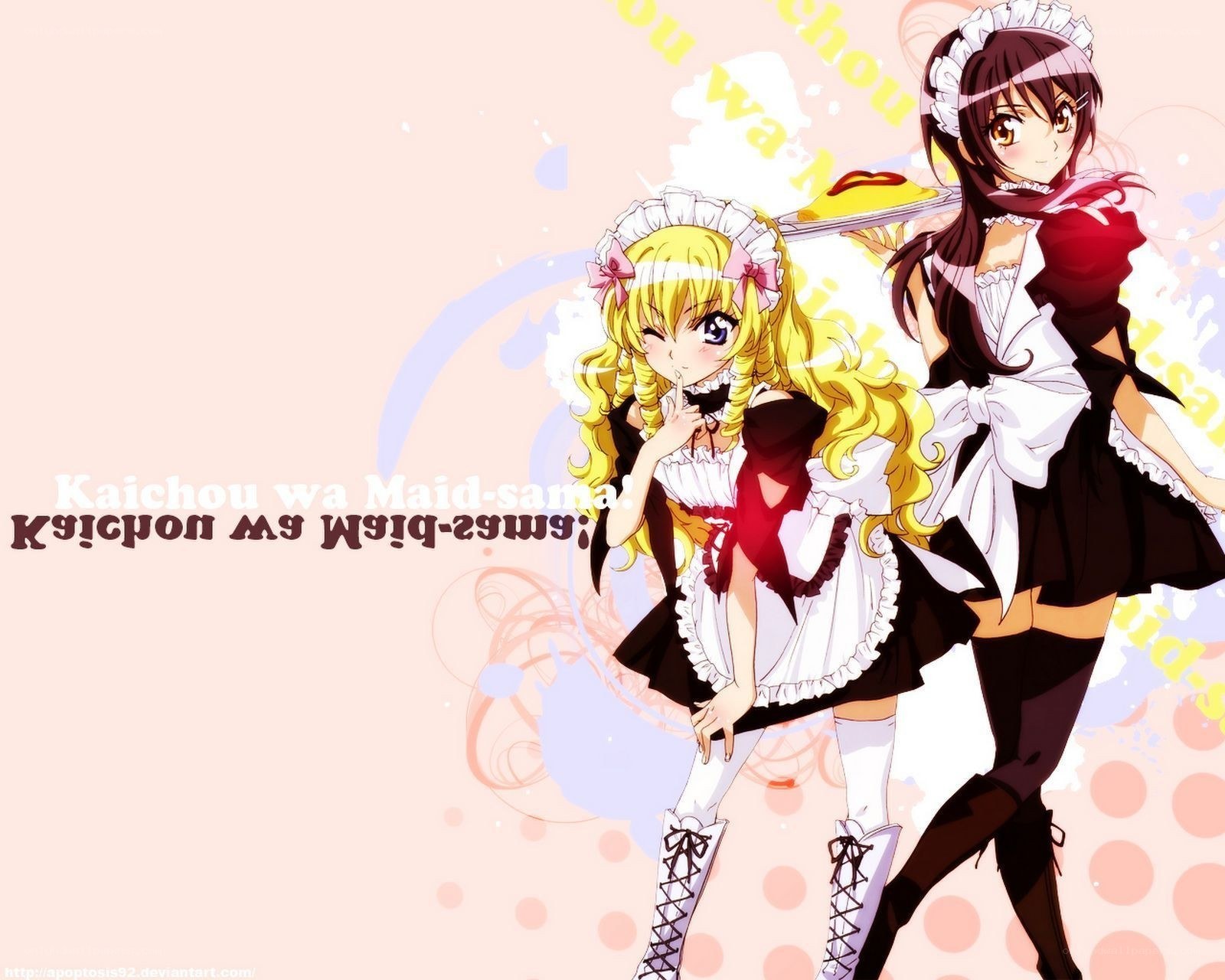 Two maids in anime style