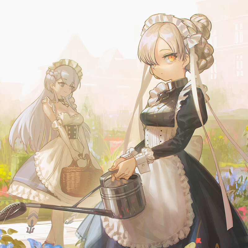 Two Maids in Garden