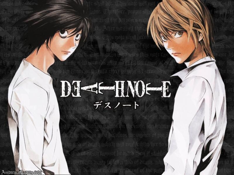 Two Male Anime Characters — Black, Dramatic, Manga, Text