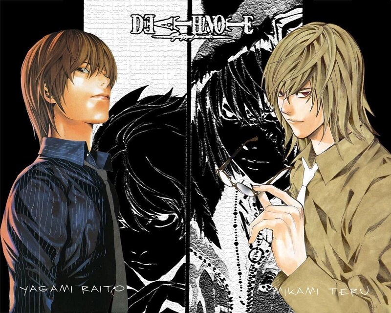 Two Male Anime Characters — Black, Dramatic, Manga