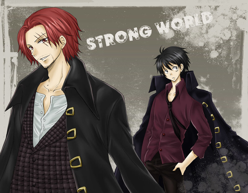Two Male Anime Characters — Black, Dramatic, Red Hair