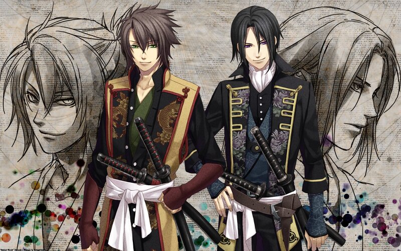 Two Male Anime Characters — Black, Dramatic, Swords, Manga Art