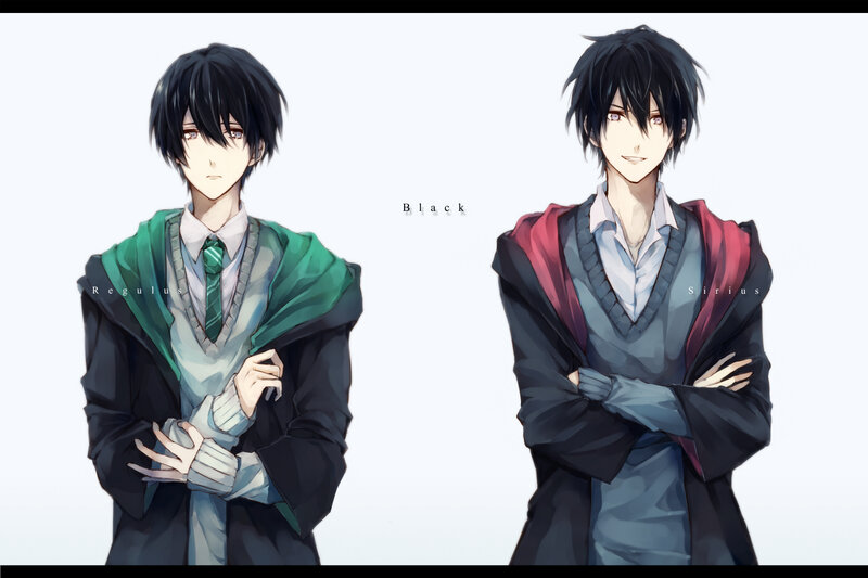Two Male Anime Characters — Black, Neutral