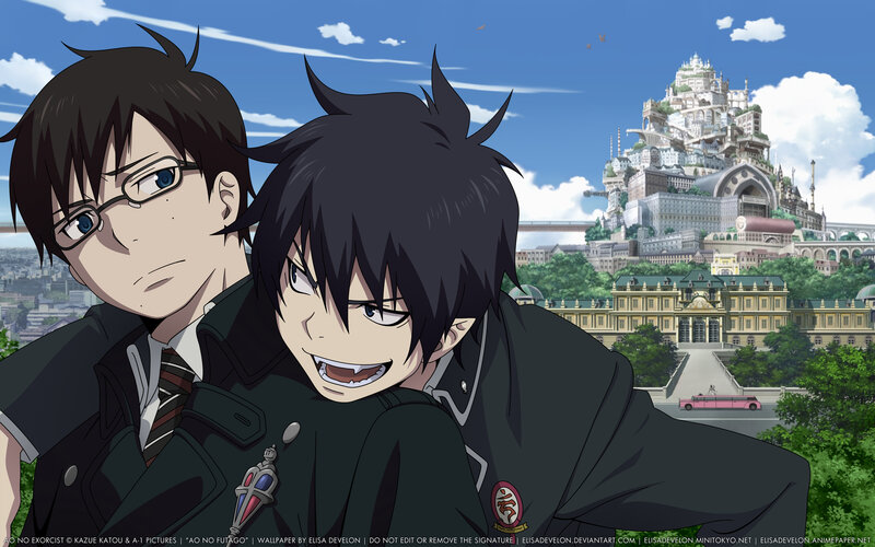 Two Male Anime Characters — Blue, Dramatic, Afternoon