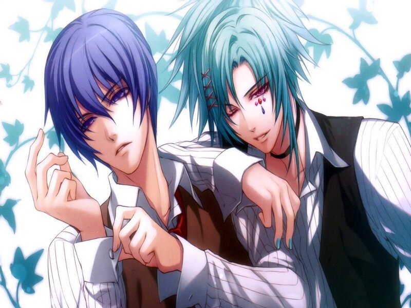 Two Male Anime Characters — Blue, Dramatic, Ivy