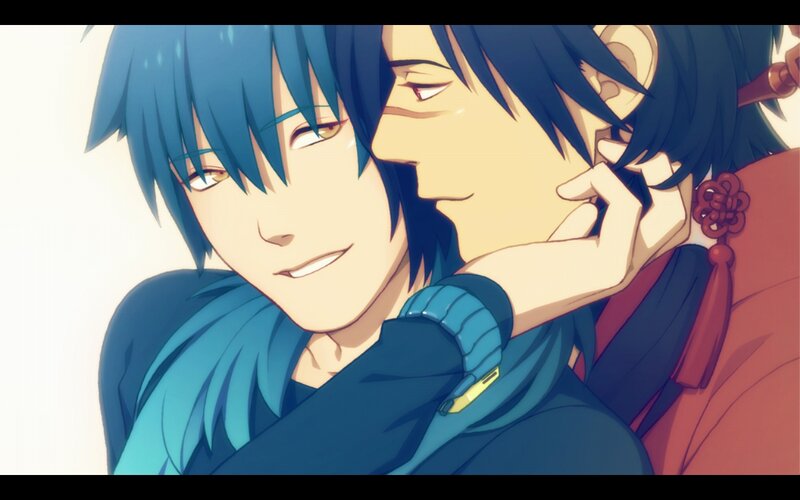 Two Male Anime Characters — Blue, Intimate