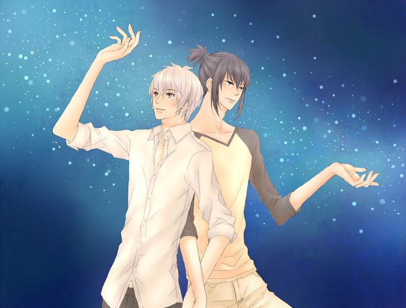 Two Male Anime Characters — Blue, Serene, Night