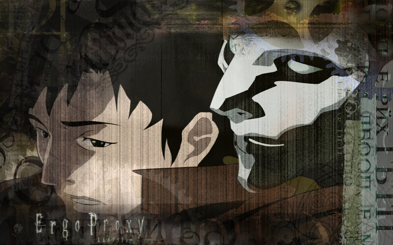 Two Male Anime Characters — Brown, Dramatic