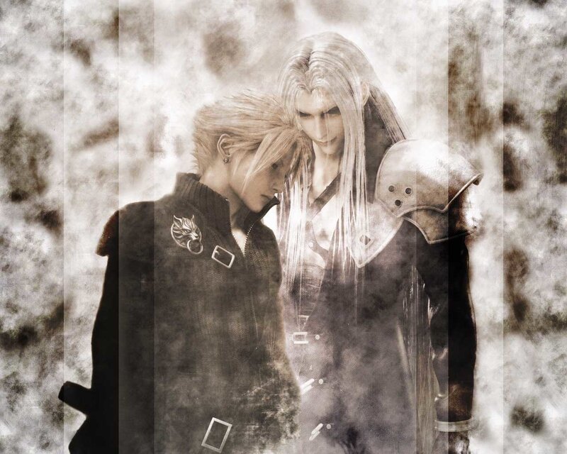 Two Male Characters — Black, Dramatic, Digital Art, Long Hair, Coat