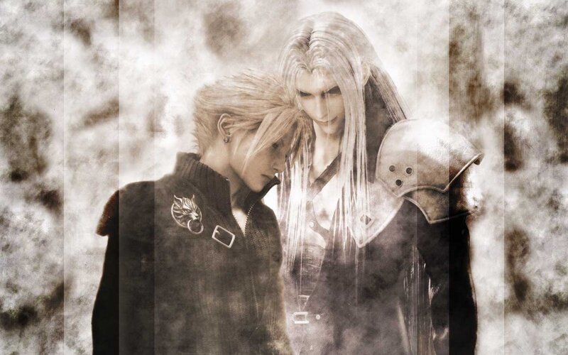 Two Male Characters — Black, Dramatic, Digital Art, Long Hair