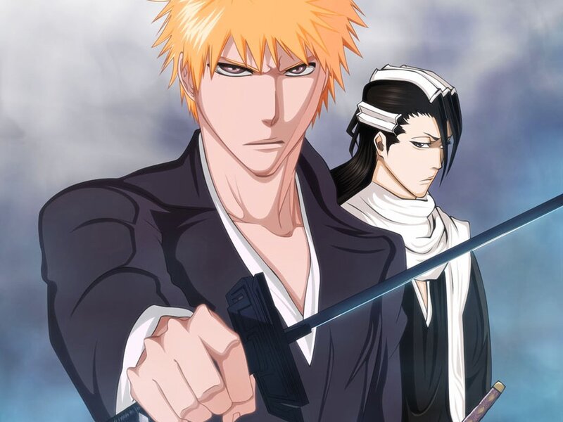 Two Male Characters — Blue, Dramatic, Anime, Swords, White Cloaks