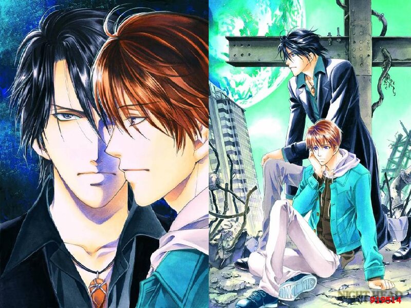 Two Male Characters — Blue, Dramatic