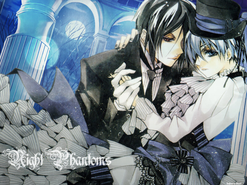Two Male Characters Embracing — Blue