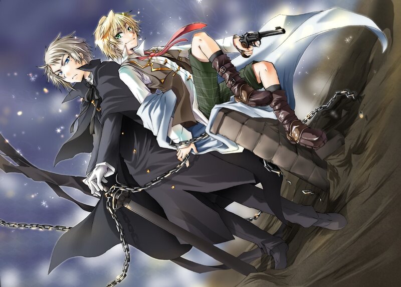 Two Male Characters Falling