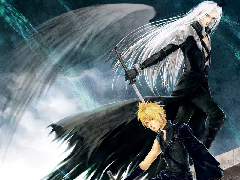 Two Male Characters Fighting — Black, Dramatic