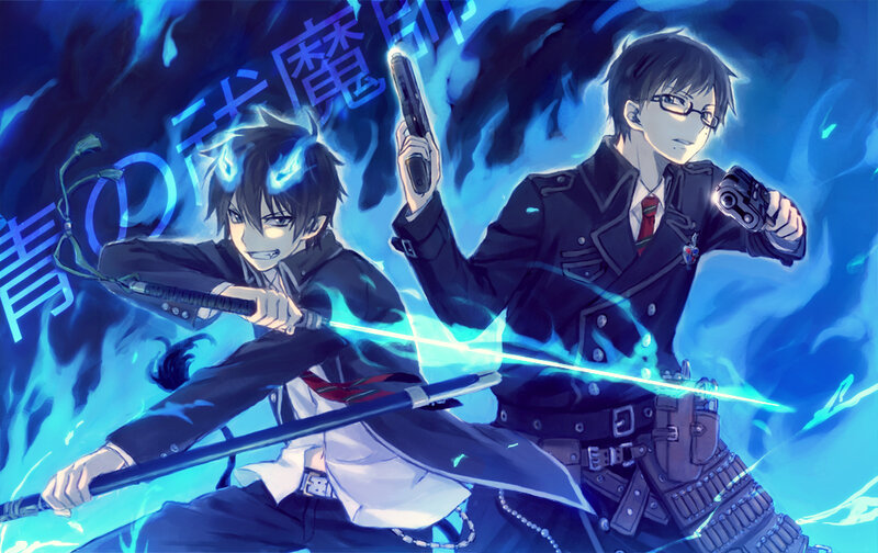 Two Male Characters Fighting — Blue