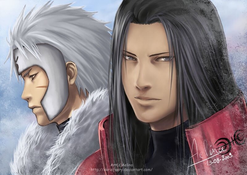 Two Male Characters — Gray, Dramatic, Digital Art, Anime Art
