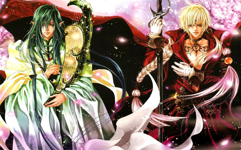 Two Male Characters — Green, Dramatic