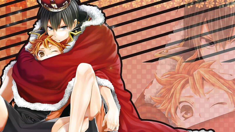 Two Male Characters Hugging — Red