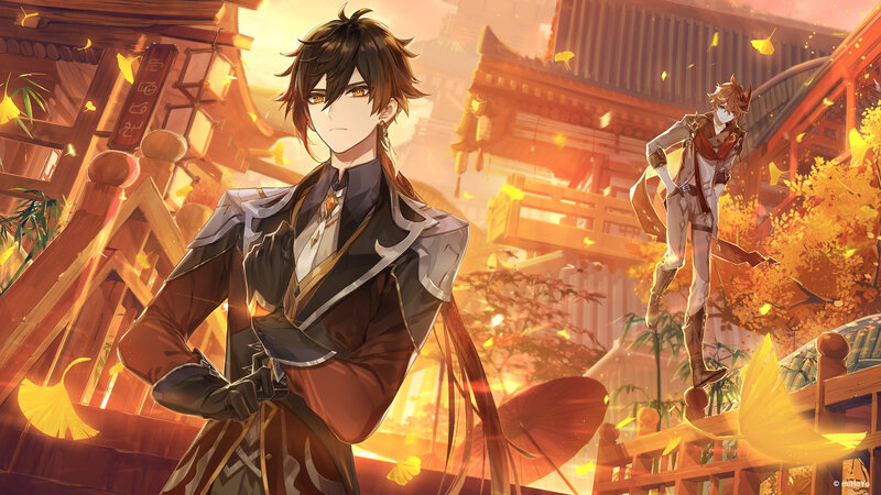 Two Male Characters in Autumn