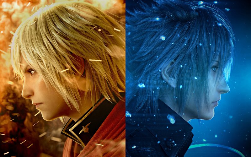 Two Male Characters in Profile — Orange