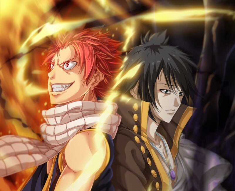 Two Male Characters — Red, Dramatic, Anime